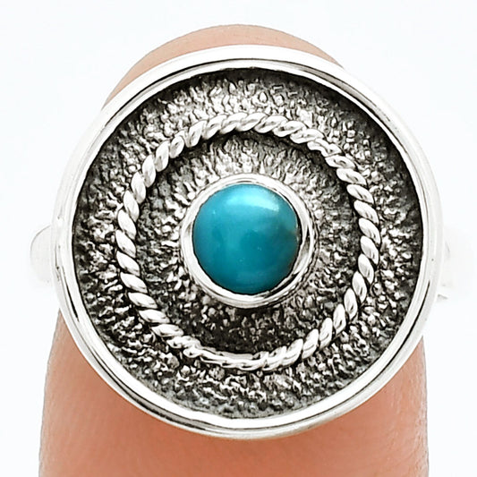Natural Rare Turquoise Nevada Aztec Mt Ring size-7.5 R-1439 SDR244346
