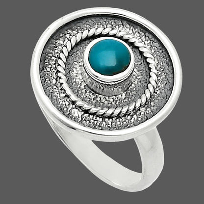 Natural Rare Turquoise Nevada Aztec Mt Ring size-7.5 R-1439 SDR244346