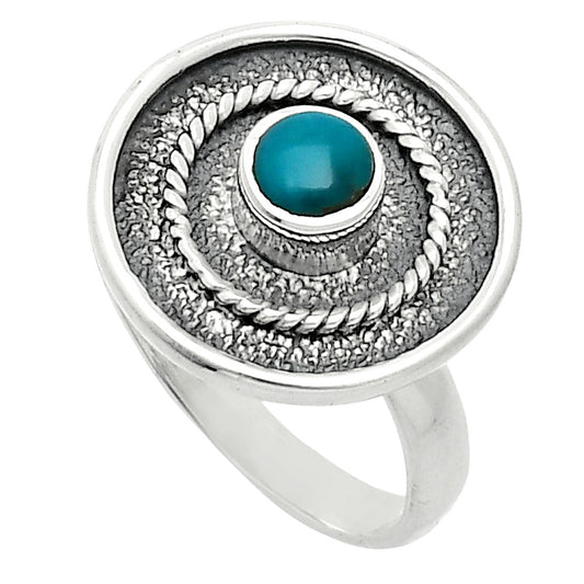 Natural Rare Turquoise Nevada Aztec Mt Ring size-7.5 R-1439 SDR244346