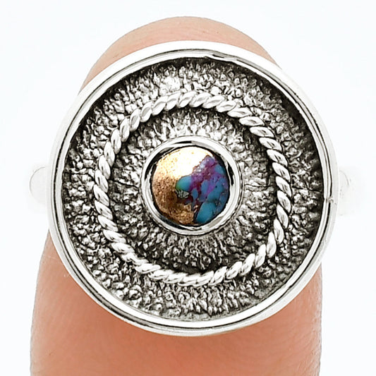 Kingman Pink Dahlia Turquoise Ring size-8 R-1439 SDR244350