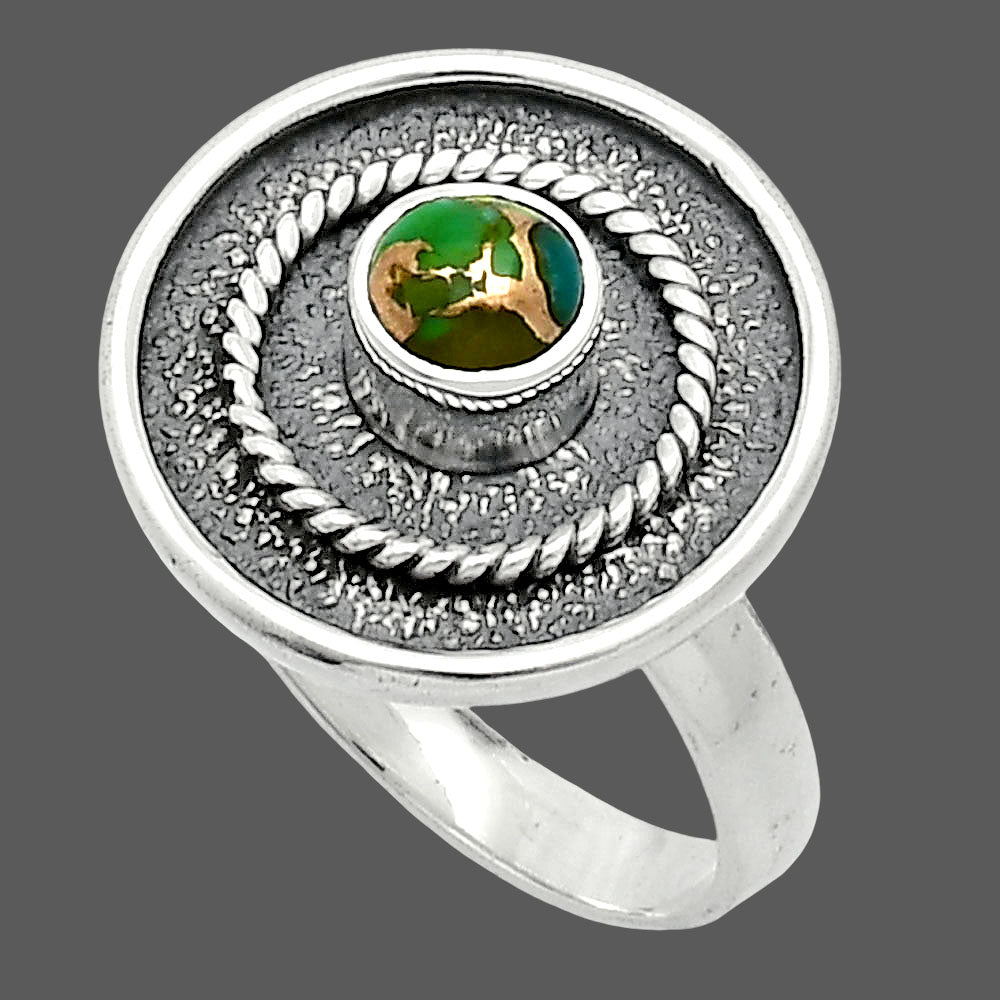 Copper Green Turquoise - Arizona Ring size-7.5 R-1439 SDR244354