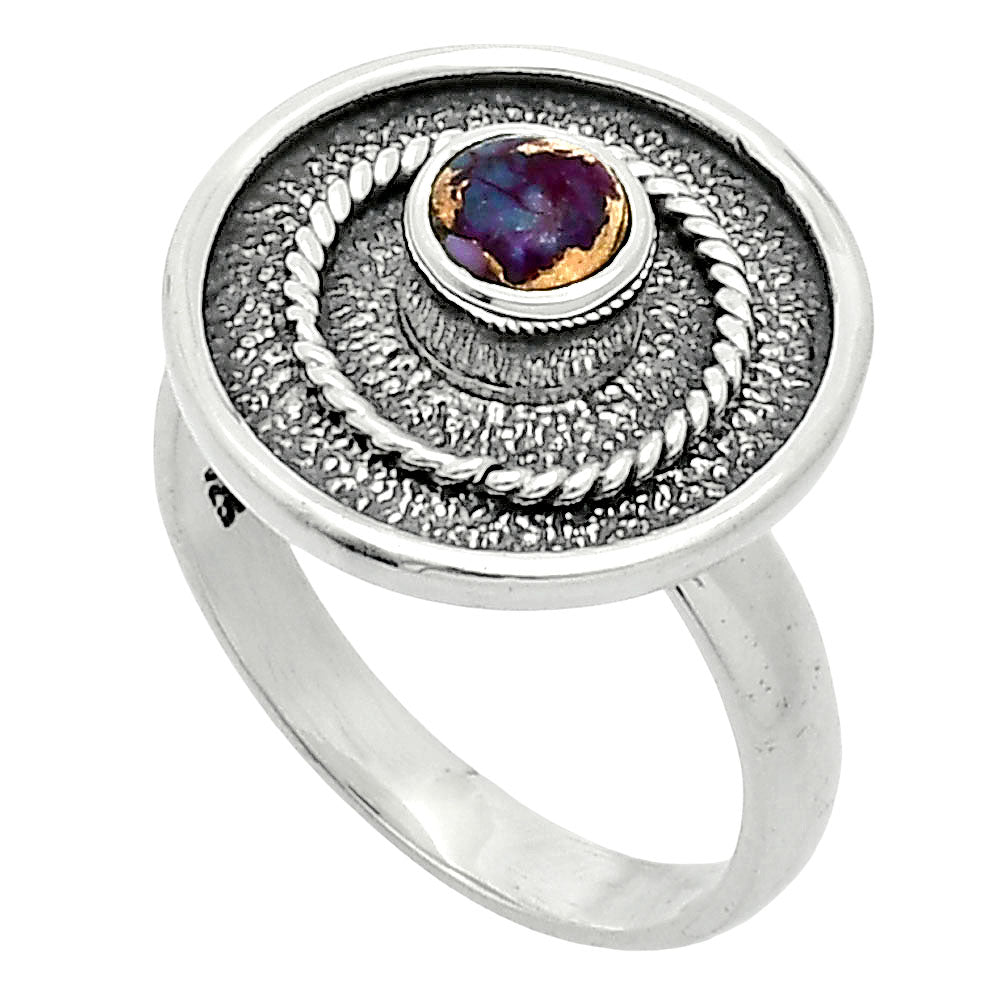 Copper Purple Turquoise - Arizona Ring size-8 R-1439 SDR244355