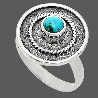 Natural Rare Turquoise Nevada Aztec Mt Ring size-7.5 R-1439 SDR244357