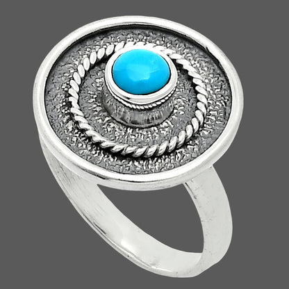 Natural Rare Turquoise Nevada Aztec Mt Ring size-7.5 R-1439 SDR244358