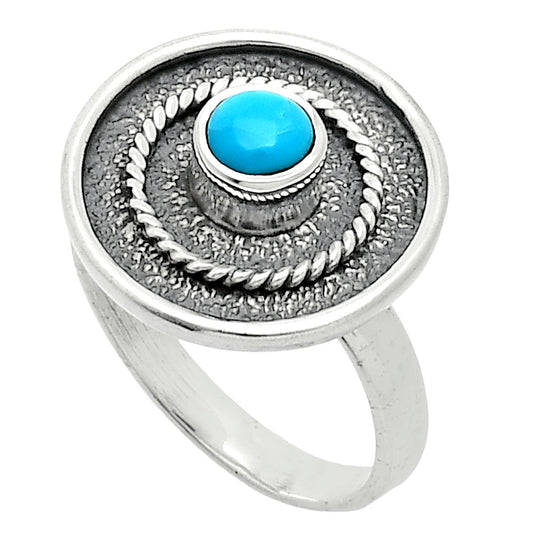Natural Rare Turquoise Nevada Aztec Mt Ring size-7.5 R-1439 SDR244358