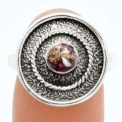Kingman Pink Dahlia Turquoise Ring size-8 R-1439 SDR244359
