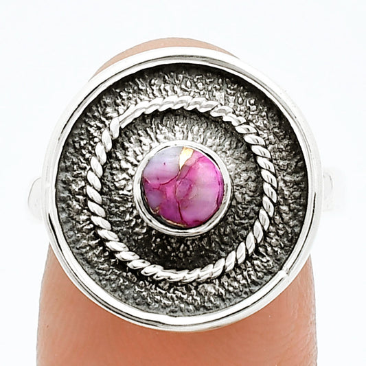 Kingman Pink Dahlia Turquoise Ring size-7.5 R-1439 SDR244360