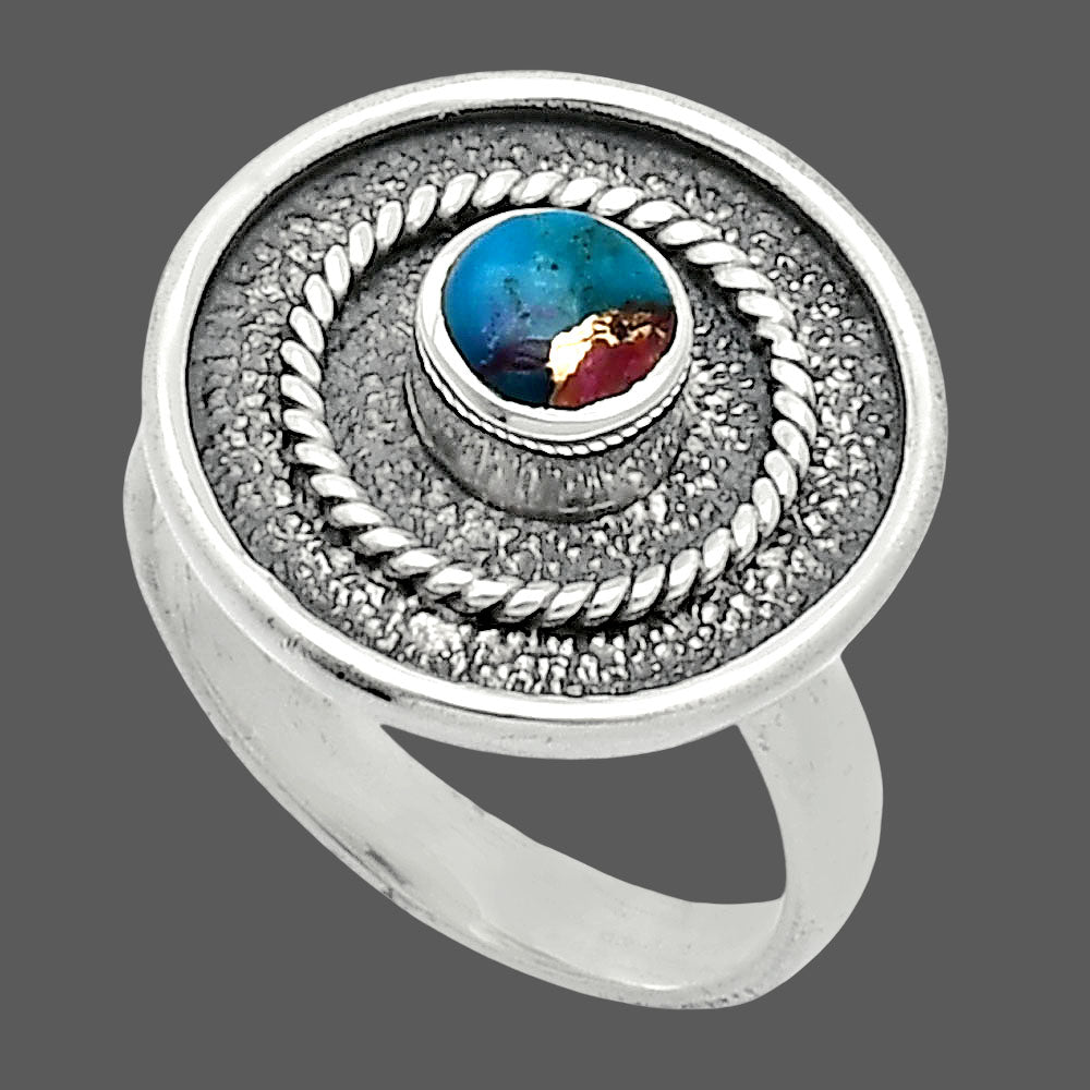 Kingman Pink Dahlia Turquoise Ring size-6 R-1439 SDR244363