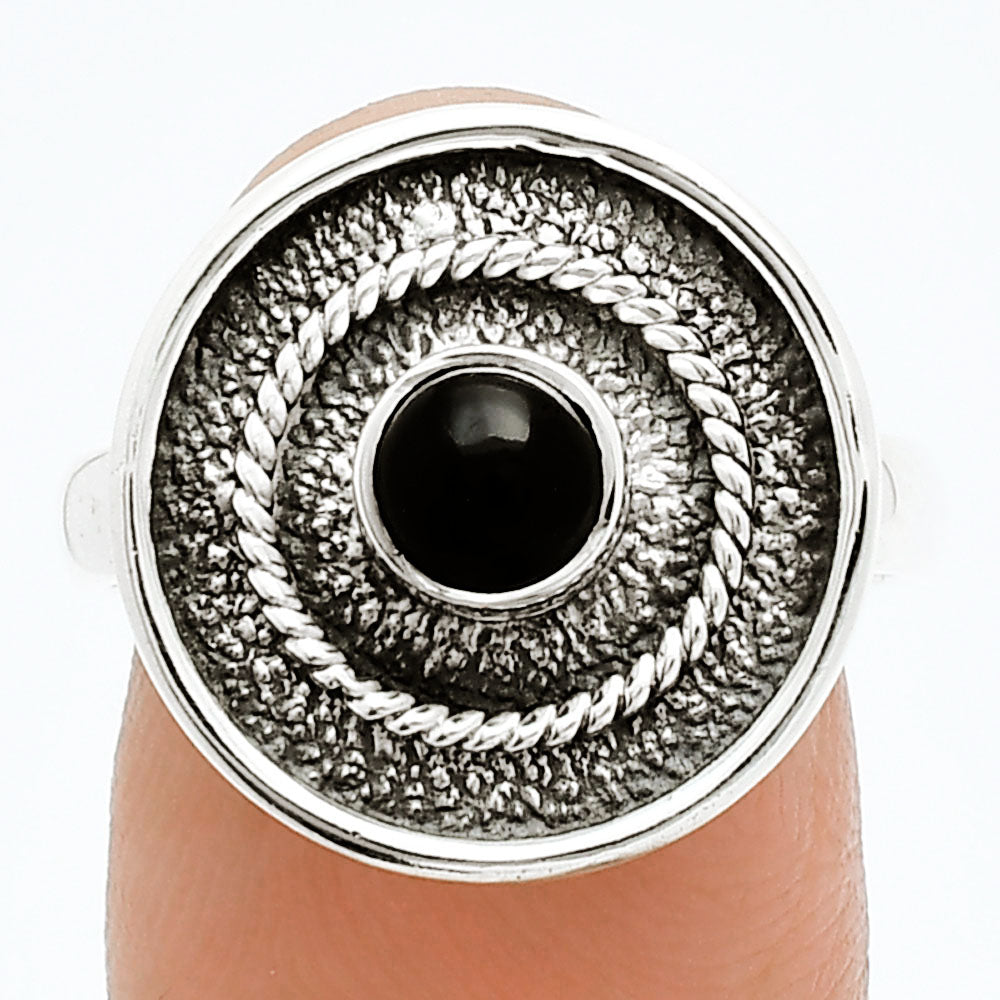 Natural Black Onyx - Brazil Ring size-8 R-1439 SDR244365