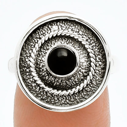 Natural Black Onyx - Brazil Ring size-8 R-1439 SDR244365