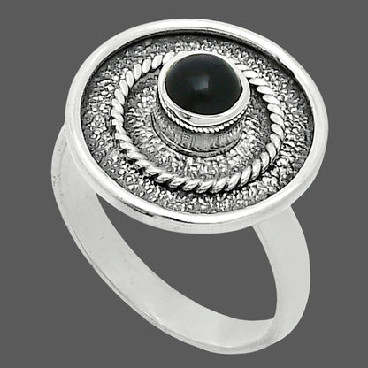 Natural Black Onyx - Brazil Ring size-8 R-1439 SDR244365