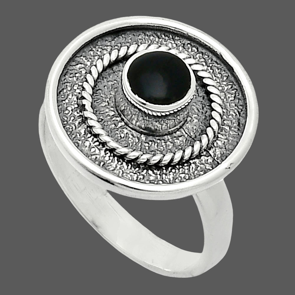 Natural Black Onyx - Brazil Ring size-7 R-1439 SDR244366