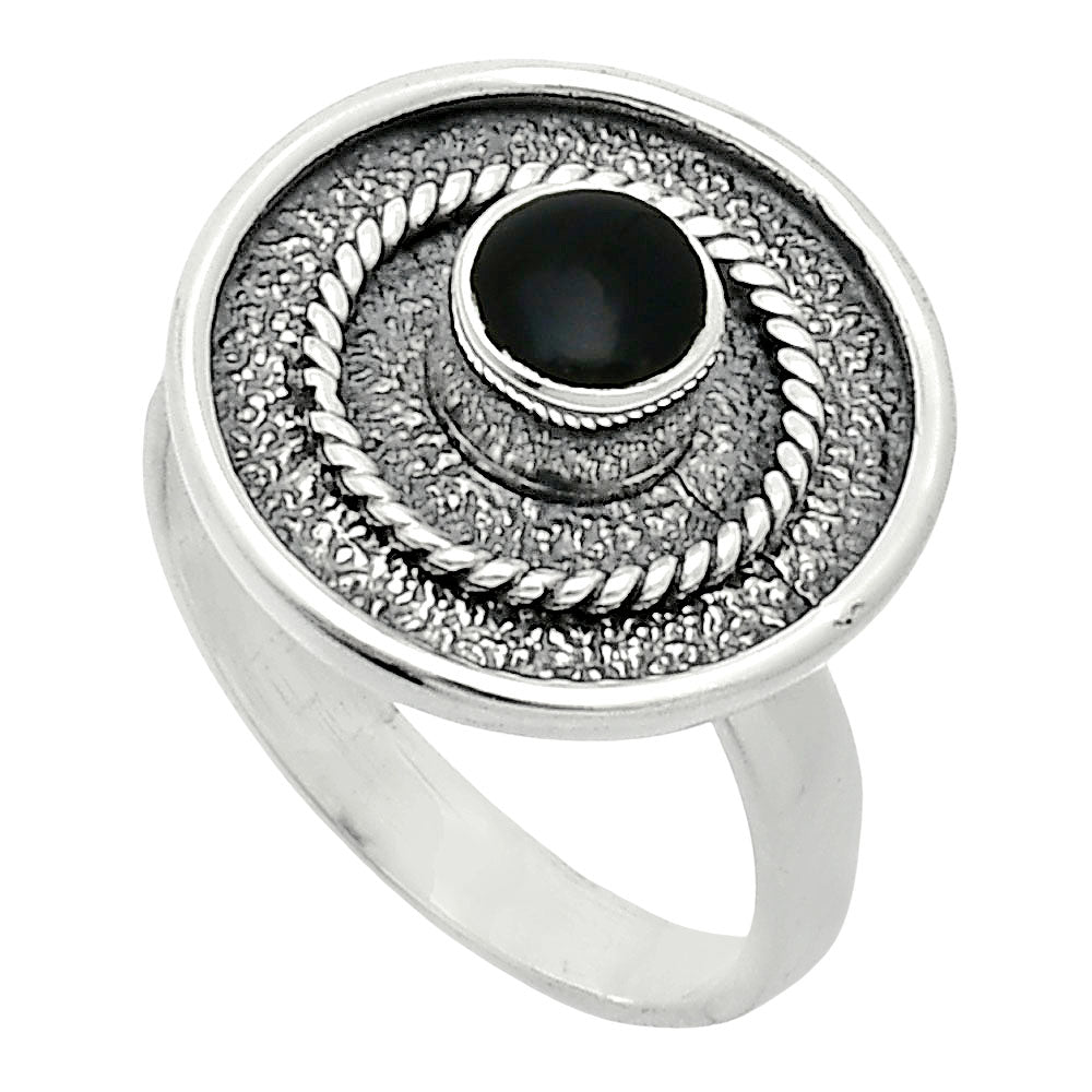 Natural Black Onyx - Brazil Ring size-7 R-1439 SDR244366