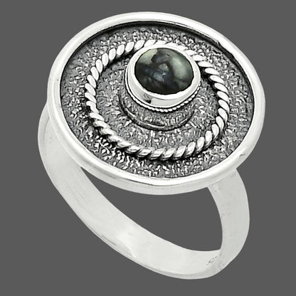 Authentic White Buffalo Turquoise Nevada Ring size-7 R-1439 SDR244367