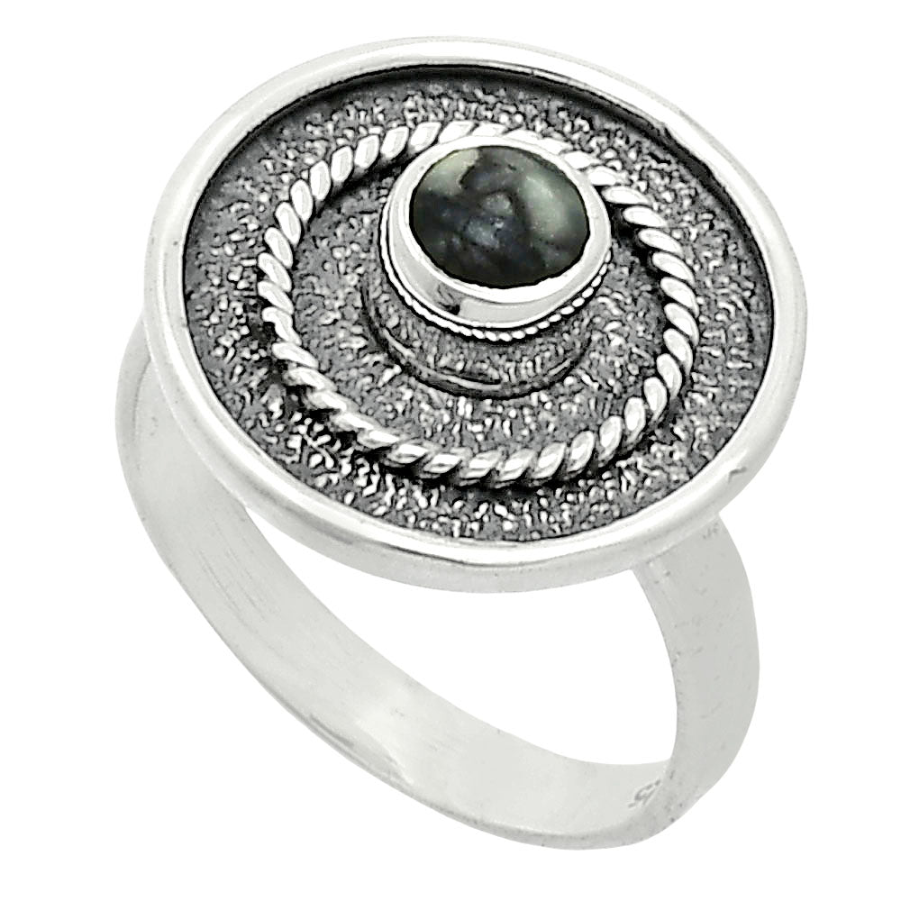 Authentic White Buffalo Turquoise Nevada Ring size-7 R-1439 SDR244367