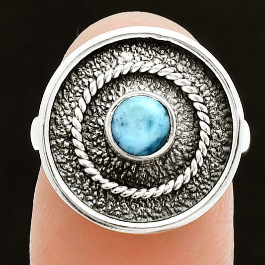 Natural Larimar (Dominican Republic) Ring size-6 R-1439 SDR244368