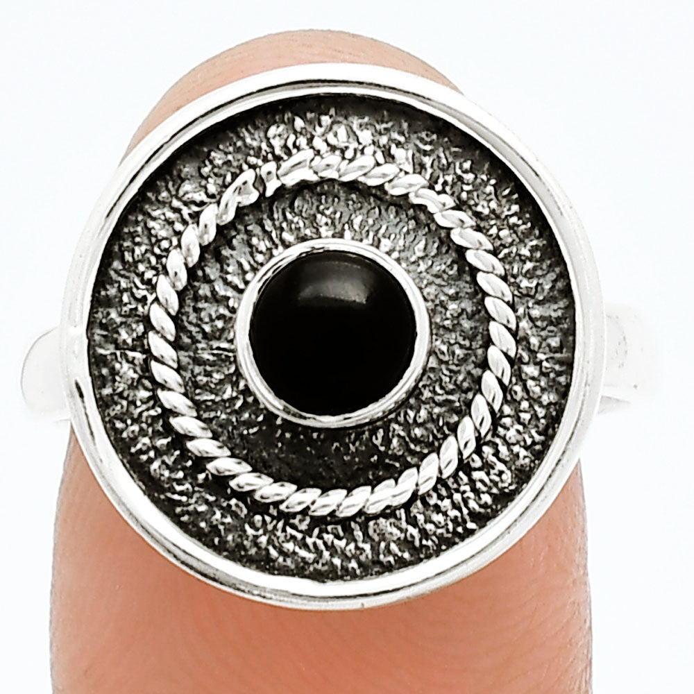 Natural Black Onyx - Brazil Ring size-8 R-1439 SDR244370