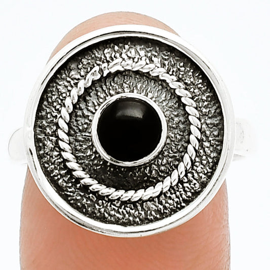 Natural Black Onyx - Brazil Ring size-8 R-1439 SDR244370