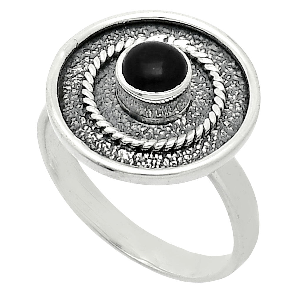 Natural Black Onyx - Brazil Ring size-8 R-1439 SDR244370