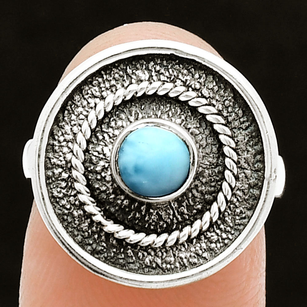 Natural Larimar (Dominican Republic) Ring size-6 R-1439 SDR244372