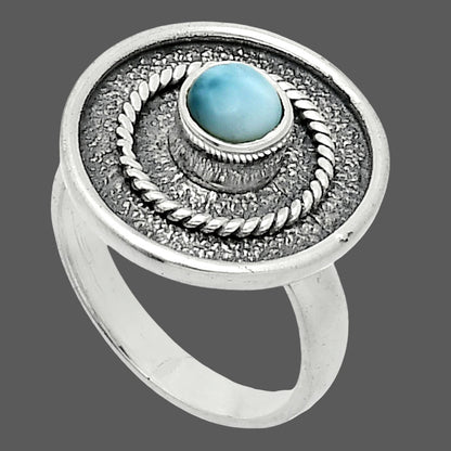 Natural Larimar (Dominican Republic) Ring size-6 R-1439 SDR244372