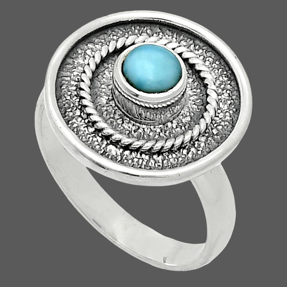 Natural Larimar (Dominican Republic) Ring size-8 R-1439 SDR244374