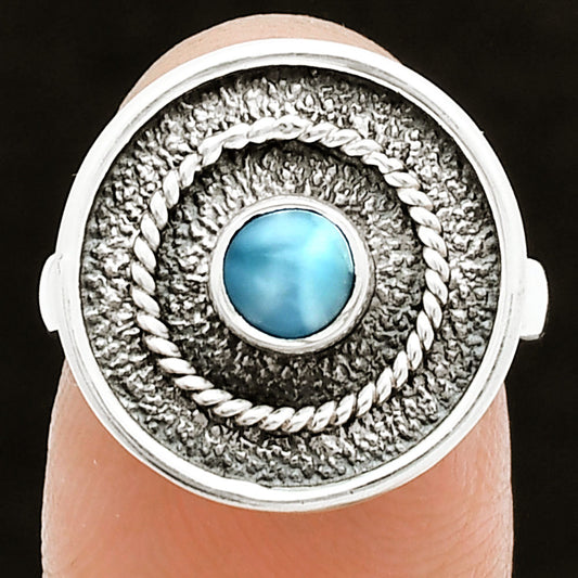 Natural Larimar (Dominican Republic) Ring size-6 R-1439 SDR244376