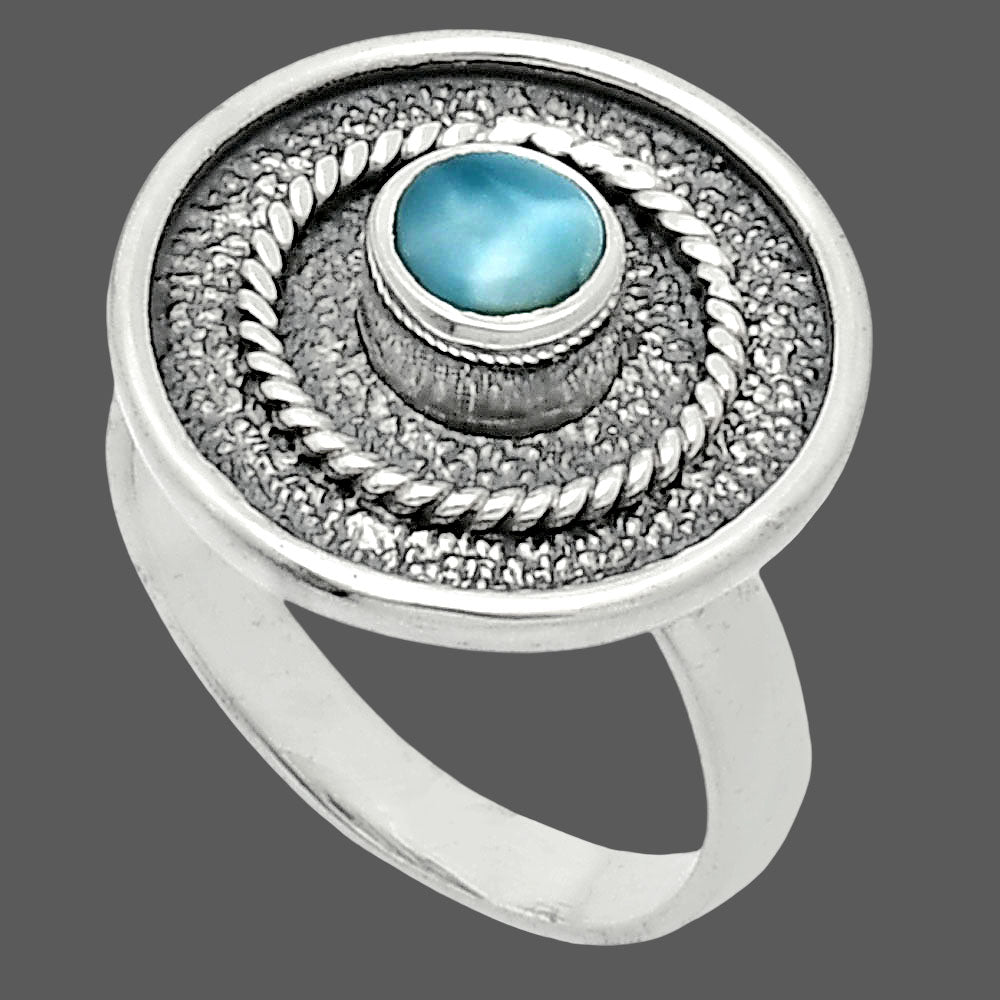 Natural Larimar (Dominican Republic) Ring size-6 R-1439 SDR244376