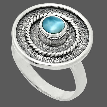 Natural Larimar (Dominican Republic) Ring size-6 R-1439 SDR244376
