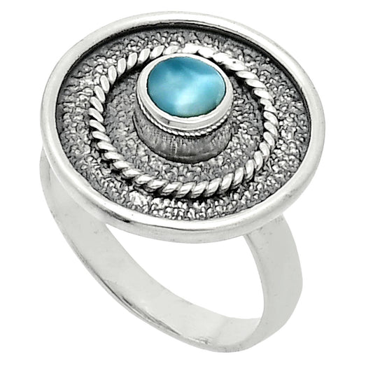 Natural Larimar (Dominican Republic) Ring size-6 R-1439 SDR244376