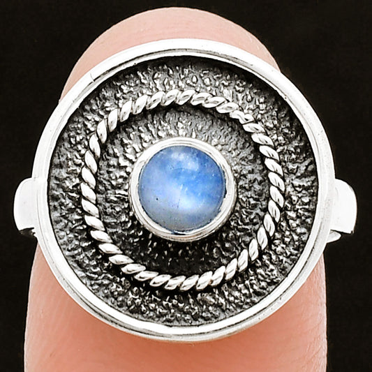 Natural Rainbow Moonstone - India Ring size-7 R-1439 SDR244388