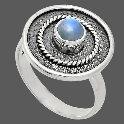 Natural Rainbow Moonstone - India Ring size-7 R-1439 SDR244388