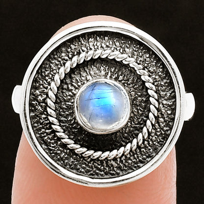 Natural Rainbow Moonstone - India Ring size-7 R-1439 SDR244390