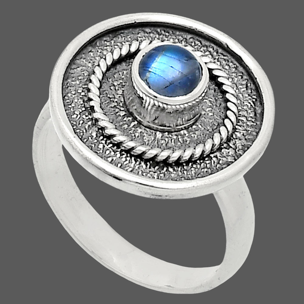 Natural Rainbow Moonstone - India Ring size-7 R-1439 SDR244390