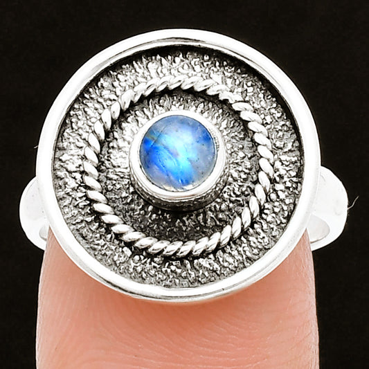 Natural Rainbow Moonstone - India Ring size-8 R-1439 SDR244392