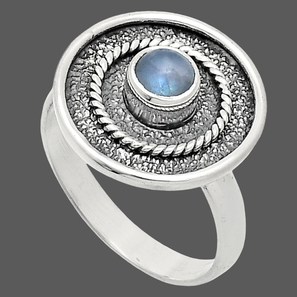 Natural Rainbow Moonstone - India Ring size-8 R-1439 SDR244393