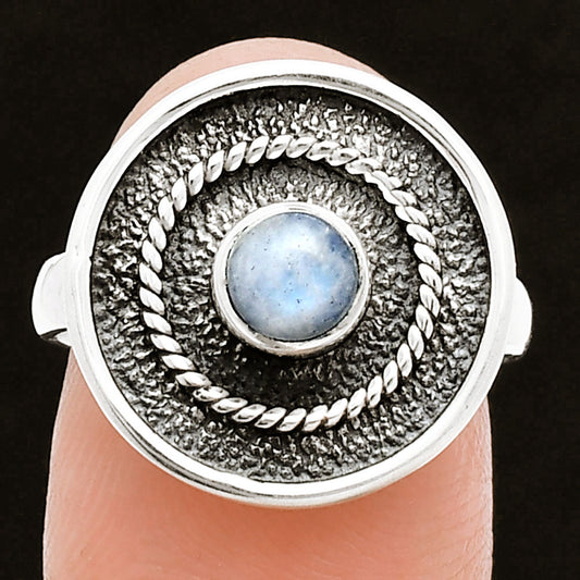 Natural Rainbow Moonstone - India Ring size-7 R-1439 SDR244394