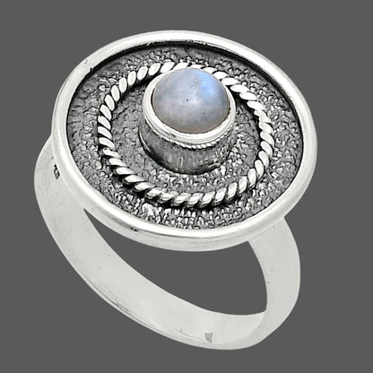 Natural Rainbow Moonstone - India Ring size-7 R-1439 SDR244394