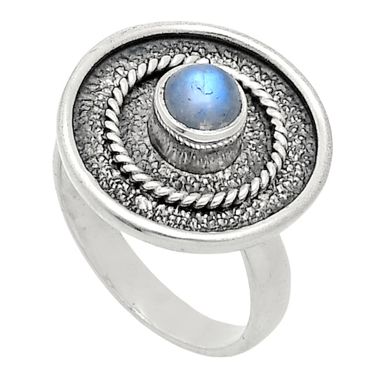 Natural Rainbow Moonstone - India Ring size-6 R-1439 SDR244395