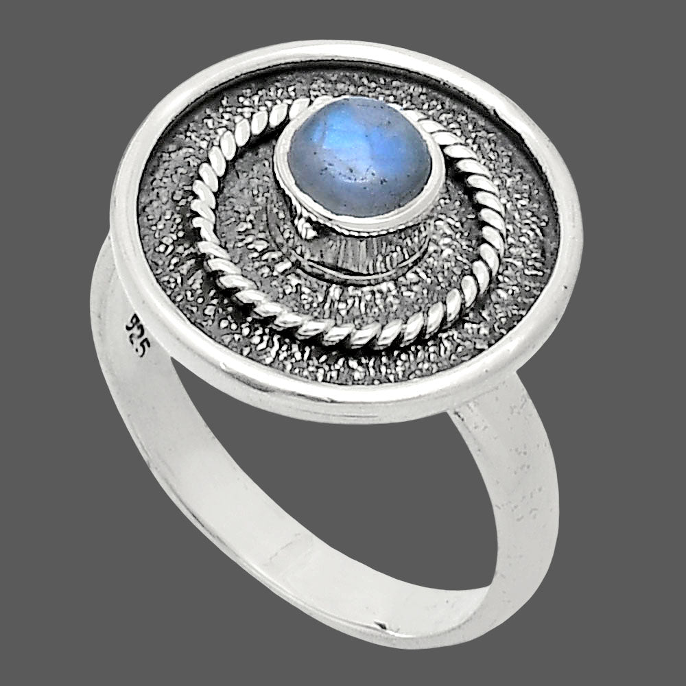 Natural Rainbow Moonstone - India Ring size-8 R-1439 SDR244396