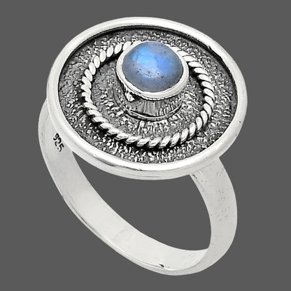 Natural Rainbow Moonstone - India Ring size-8 R-1439 SDR244396