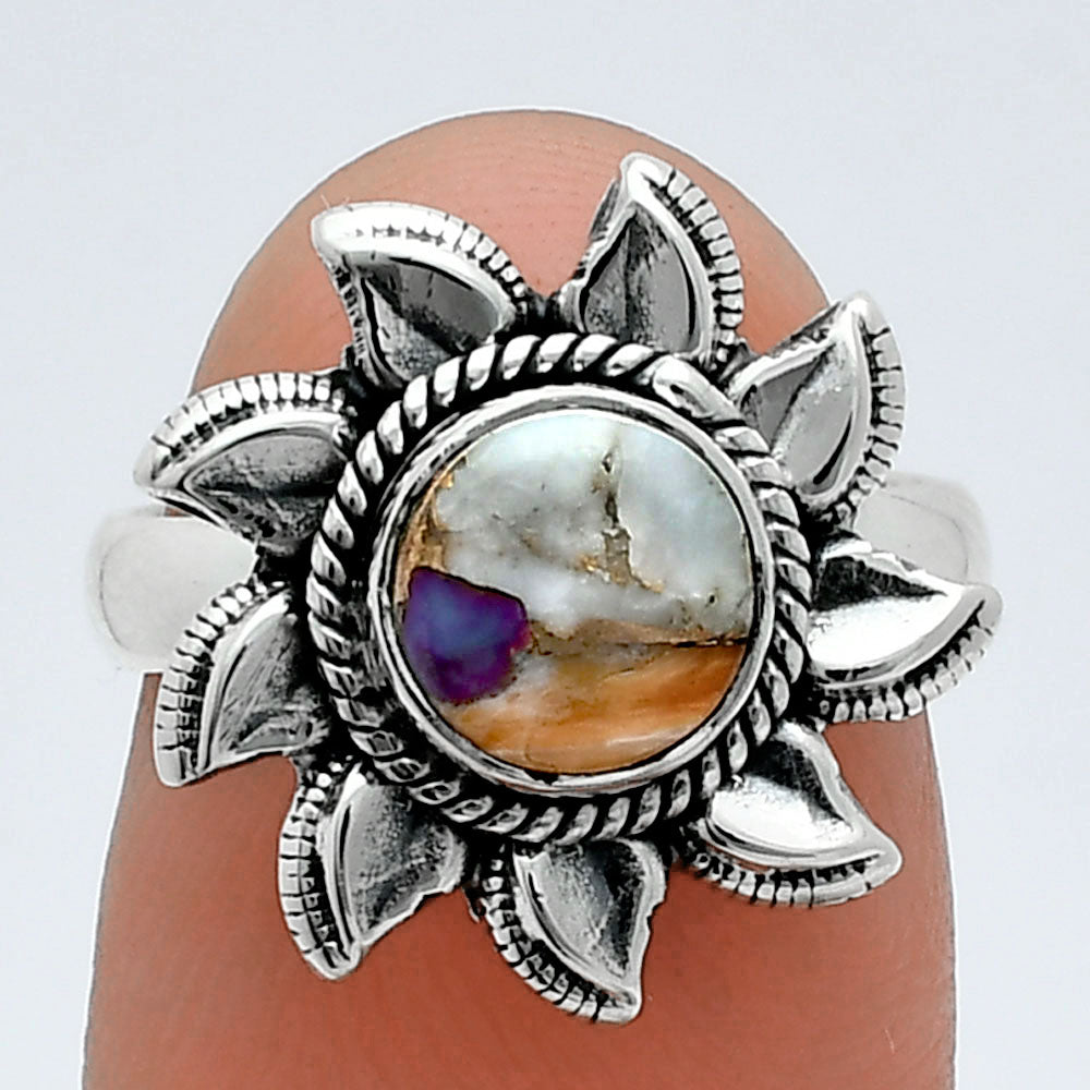 Sun - Natural Spiny Oyster Turquoise Ring size-6 R-1617 SDR244748