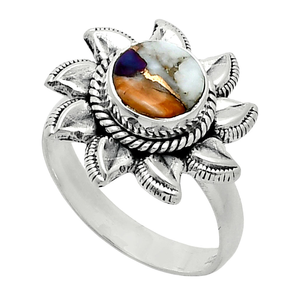 Sun - Natural Spiny Oyster Turquoise Ring size-6 R-1617 SDR244748