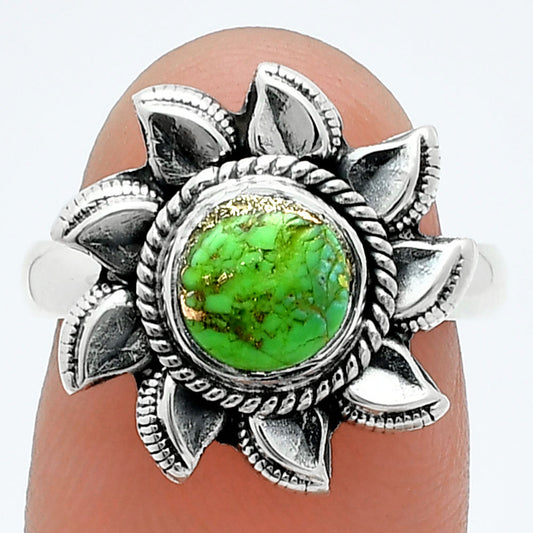 Sun - Natural Copper Green Turquoise Ring size-7 R-1617 SDR244780