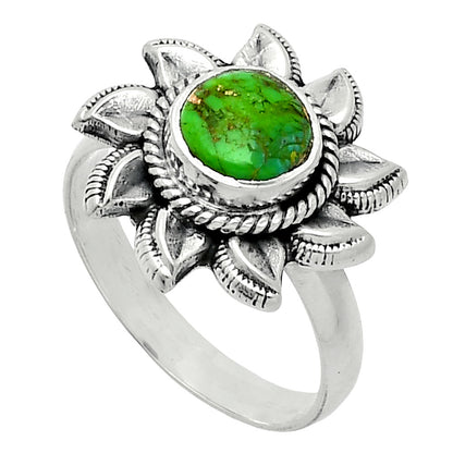 Sun - Natural Copper Green Turquoise Ring size-7 R-1617 SDR244780