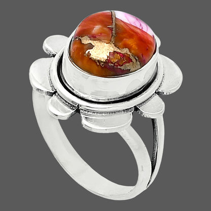 Kingman Orange Dahlia Turquoise Ring size-6.5 R-1342 SDR245045