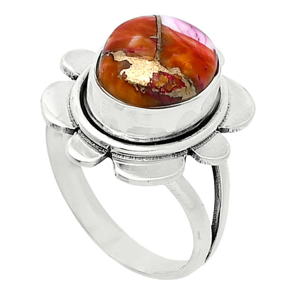 Kingman Orange Dahlia Turquoise Ring size-6.5 R-1342 SDR245045