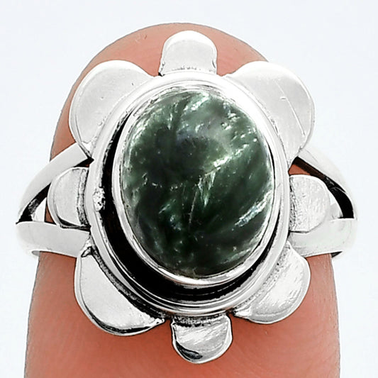 Natural Russian Seraphinite Ring size-6.5 R-1342 SDR245064
