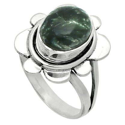 Natural Russian Seraphinite Ring size-6.5 R-1342 SDR245064