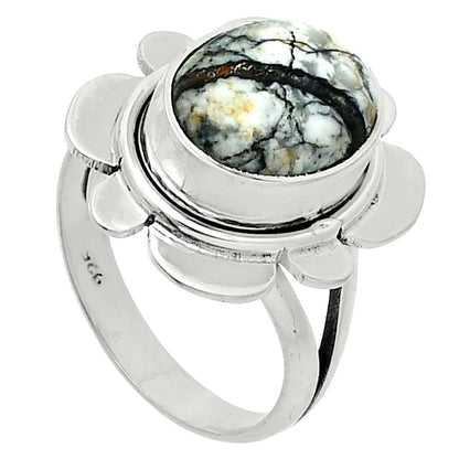 Authentic White Buffalo Turquoise Nevada Ring size-6 R-1342 SDR245110